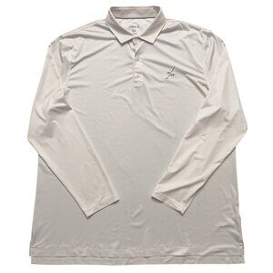 Johnnie-O Polo Shirt Mens Size 2XL Long Sleeve Performance Stretch Golf White